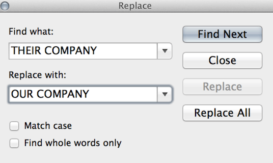 FindReplaceCommsPlan